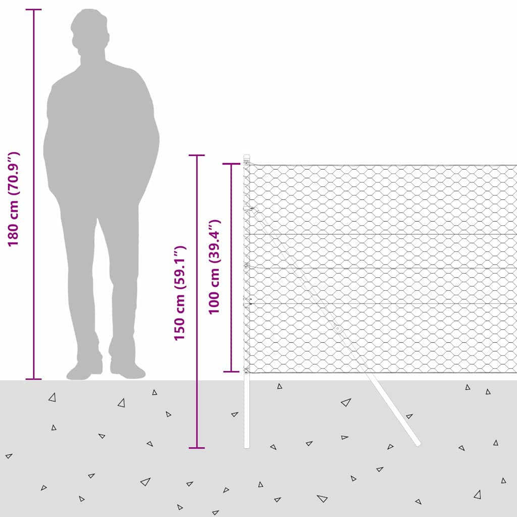 Plotový sloupek. Zelená 10 x 1 m (50 mm síť) Ocel a PVC - obrázek 15