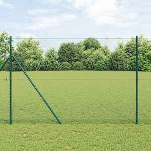 Hexagonální kotvení plotu 10 x 1,5 m Ocel potažená PVC Zelená - obrázek 1