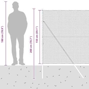 Hexagonální kotvení plotu 10 x 1,5 m Ocel potažená PVC Zelená - obrázek 15