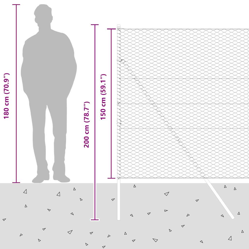 Plotový sloupek. Zelená 10 x 1,5 m (36 mm síť) Ocel a PVC - obrázek 15