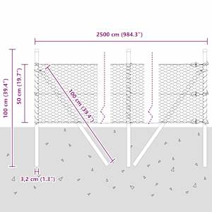Plotový sloupek. Zelená 25 x 0,5 m (27 mm pletivo) Ocel - obrázek 13