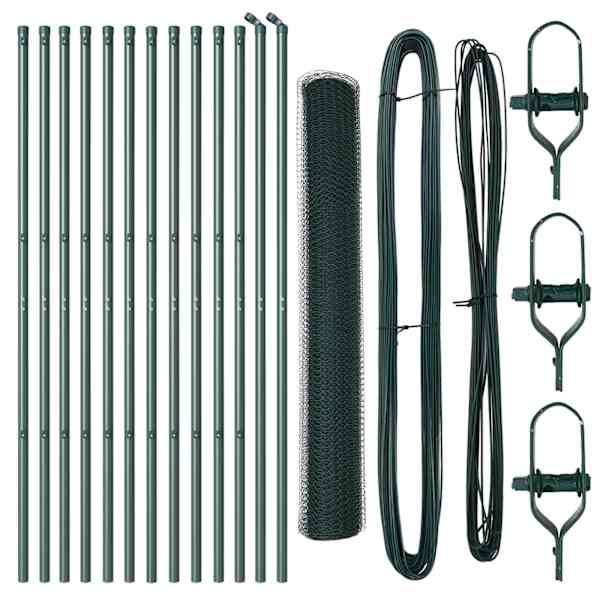 vidaXL Keenutatud aiaposti fikseerija 25 x 1,2 m PVC-kaetud teras V&otilde;rk