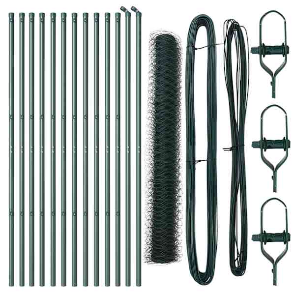 vidaXL Keenutatud aiaposti fikseerija 25 x 1,4 m PVC-kaetud teras V&otilde;rk