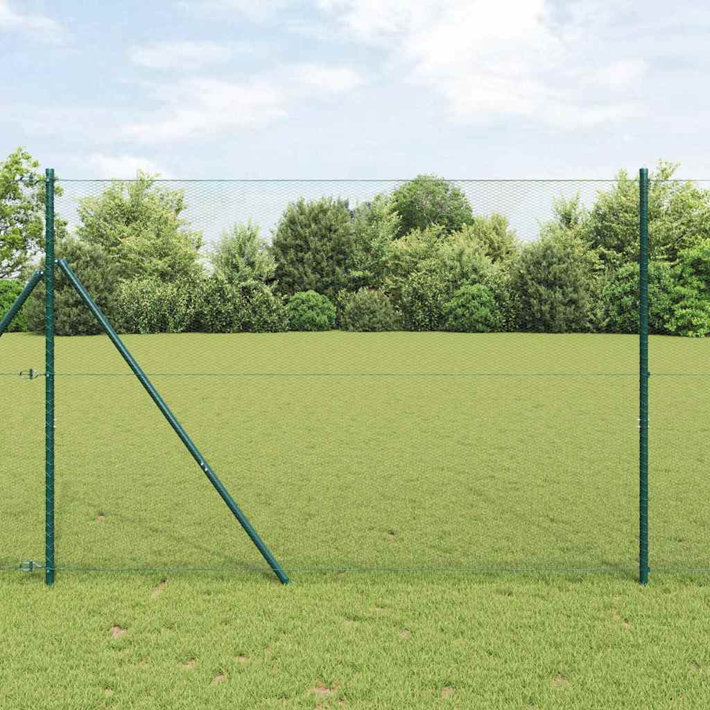 Sada plotov 2 ks Zelená Kov 25 x 1,5 m Odolný Vonkajší plot 3352684