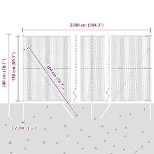 Venkovní šestiúhelníkový plot s upevněním do země 25 x 1,5 m - obrázek 13