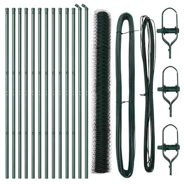 vidaXL Keenutatud aiaposti fikseerija 25 x 1,6 m PVC-kaetud teras V&otilde;rk