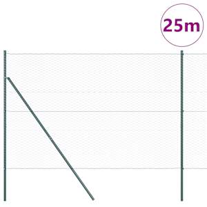 Hexagonální kotvení plotu 25 x 1,6 m Ocel potažená PVC Zelená - obrázek 3