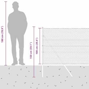 Hexagonální kotvení plotu 50 x 1 m Ocel potažená PVC Zelená - obrázek 15