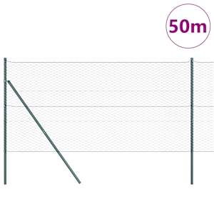 Hexagonální kotvení plotu 50 x 1 m Ocel potažená PVC Zelená - obrázek 3