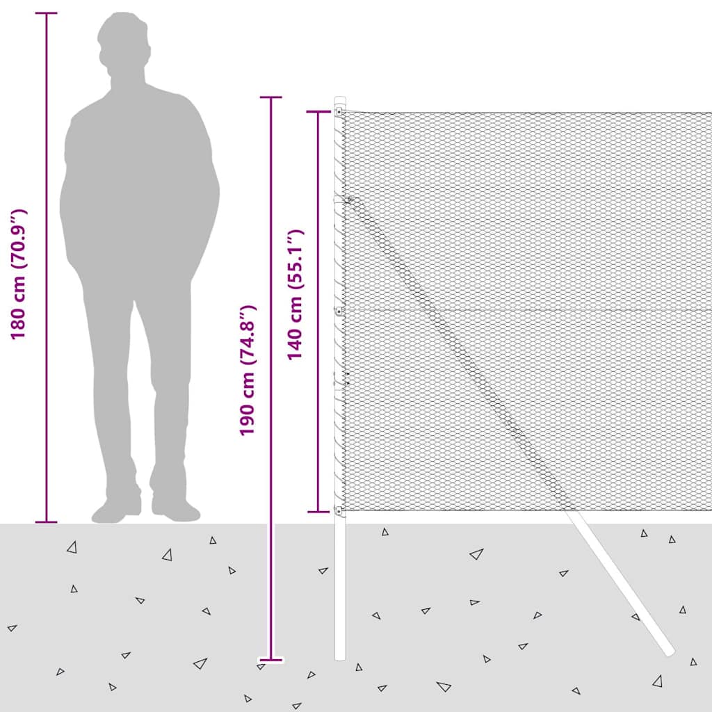 Plotový sloupek. Zelená 50 x 1,4 m (síťovina 13 mm) Ocel a PVC - obrázek 15