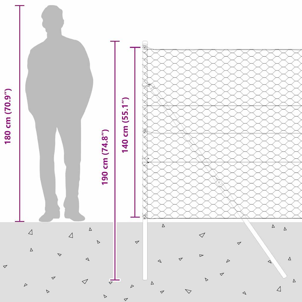 Plotový sloupek. Zelená 50 x 1,4 m (50 mm síť) Ocel a PVC - obrázek 15