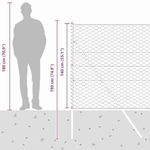 Hexagonální kotvení plotu 50 x 1,4 m Ocel potažená PVC Zelená - obrázek 15