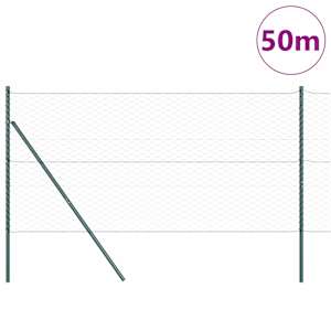 Hexagonální kotvení plotu 50 x 1,4 m Ocel potažená PVC Zelená - obrázek 3