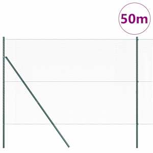 Hexagonální kotvení plotu 50 x 1,6 m Ocel potažená PVC Zelená - obrázek 3