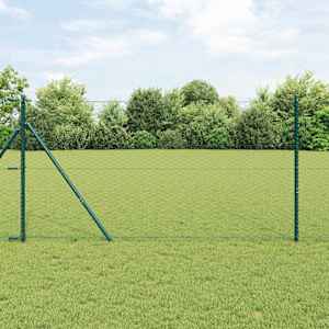 Steber ograje. Zelena 100 x 1 m (36 mm mreža) Jeklo in PVC
