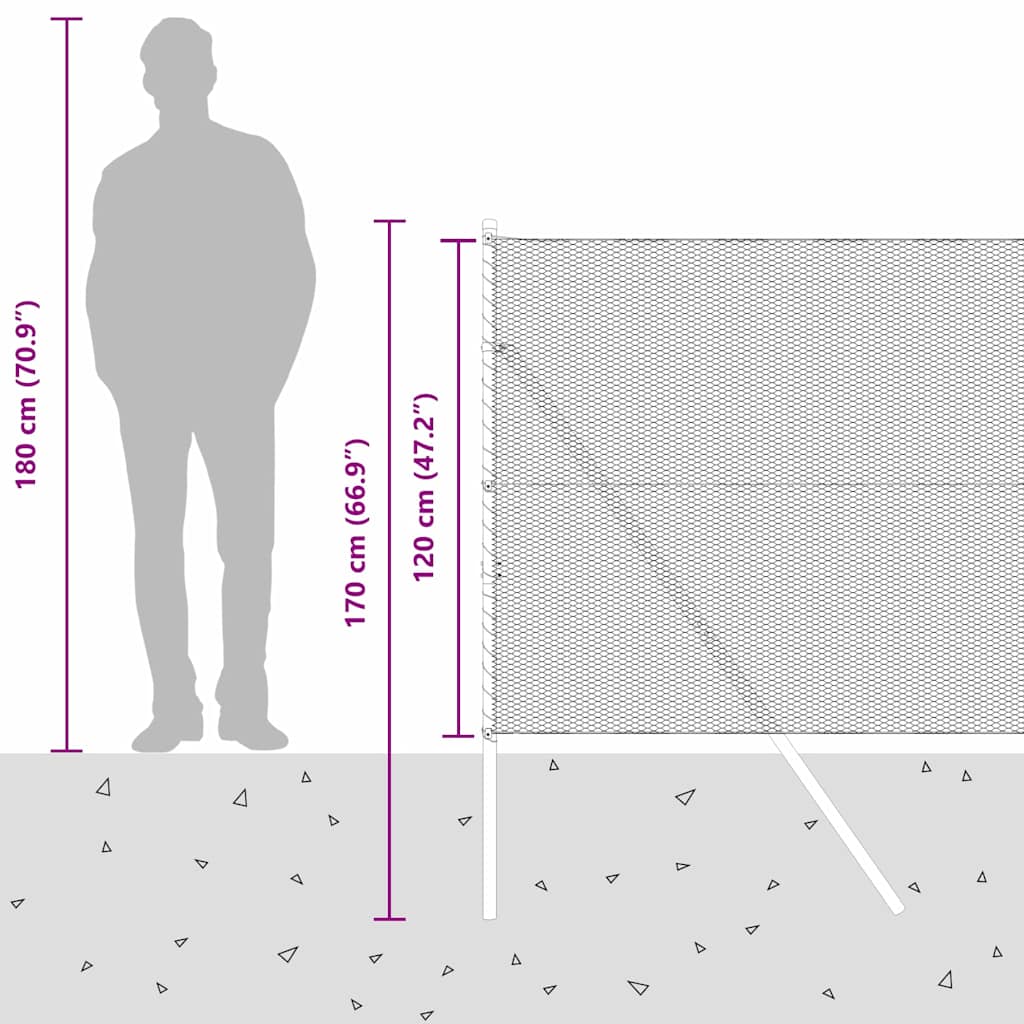 Plotový sloupek. Zelená 100 x 1,2 m (mesh 13 mm) Ocel a PVC - obrázek 15