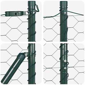 Hexagonální kotvení plotu 100 x 1,5 m Ocel potažená PVC Zelená - obrázek 8