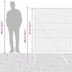 Hexagonální kotvení plotu 100 x 1,5 m Ocel potažená PVC Zelená - obrázek 15