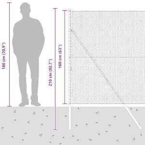 Hexagonální kotvení plotu 100 x 1,6 m Ocel potažená PVC Zelená - obrázek 15