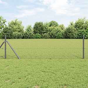 Steber ograje. Siva 10 x 0,4 m (13 mm mreža) Jeklo in PVC