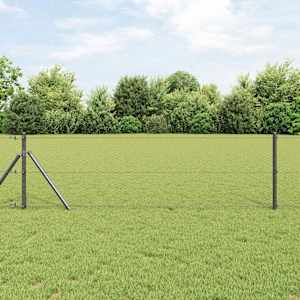 Steber ograje. Siva 10 x 0,6 m (25 mm mreža) Jeklo in PVC