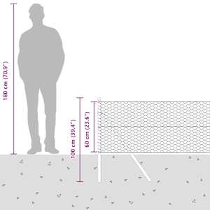 Hexagonální kotvení plotu 10 x 0,6 m Ocel potažená PVC Šedá - obrázek 15