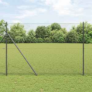 Hexagonální kotvení plotu 10 x 1,6 m Ocel potažená PVC Šedá - obrázek 1
