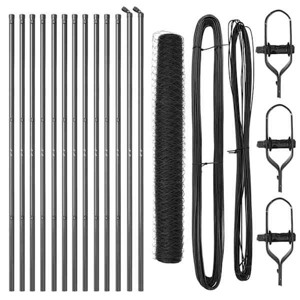vidaXL Keenutatud aiaposti fikseerija 25 x 1,2 m PVC-kaetud teras Hall