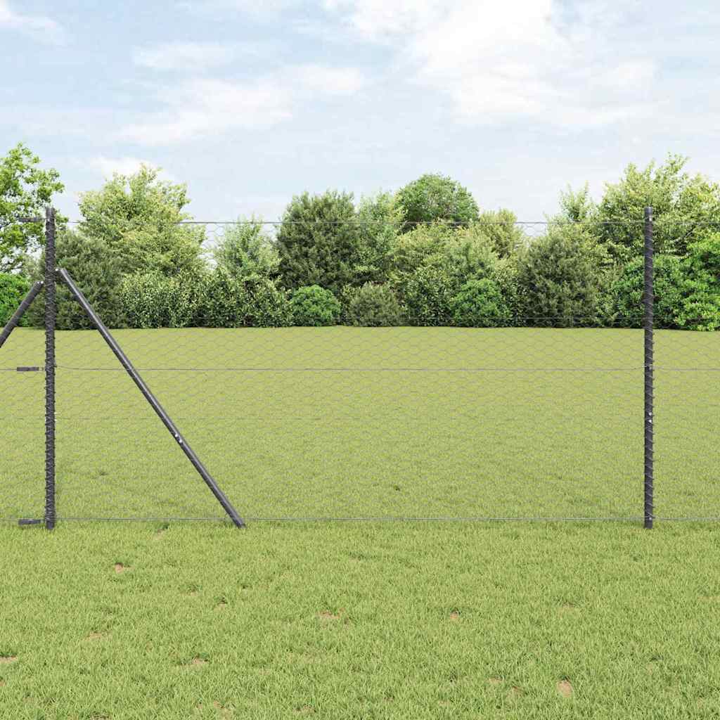 Hexagon Fence Grå 1.4x25 m Stål