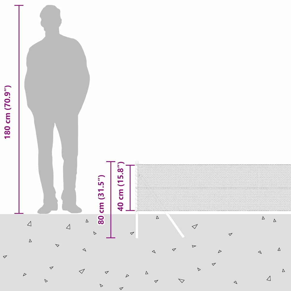 Plotový sloupek. Šedá 100 x 0,4 m (13 mm síť) Ocel a PVC - obrázek 15