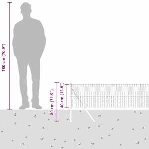 Hexagonální kotvení plotu 100 x 0,4 m Ocel potažená PVC Šedá - obrázek 15