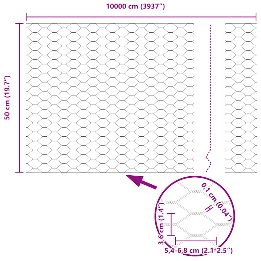 Plotový sloupek. Šedá 100 x 0,5 m (36 mm síť) Ocel a PVC - obrázek 14