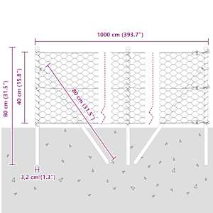 Venkovní šestiúhelníkový plot s upevněním do země 10 x 0,4 m - obrázek 13