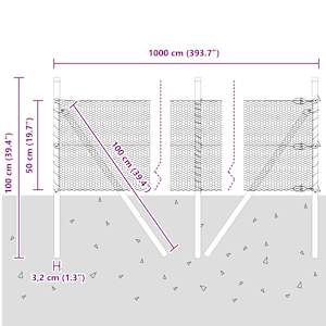 Plotový sloupek. Stříbrná 10 x 0,5 m (13 mm síť) Ocel - obrázek 13
