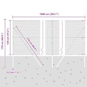 Venkovní šestiúhelníkový plot s upevněním do země 10 x 1,2 m - obrázek 13