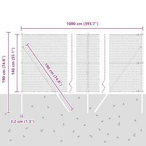Venkovní šestiúhelníkový plot s upevněním do země 10 x 1,4 m - obrázek 13