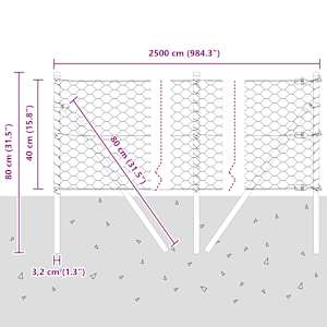 Venkovní šestiúhelníkový plot s upevněním do země 25 x 0,4 m - obrázek 13