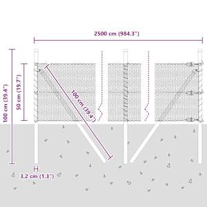 Venkovní šestiúhelníkový plot s upevněním do země 25 x 0,5 m - obrázek 13