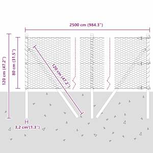 Venkovní šestiúhelníkový plot s upevněním do země 25 x 0,8 m - obrázek 13