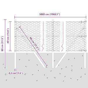 Venkovní šestiúhelníkový plot s upevněním do země 50 x 0,4 m - obrázek 13