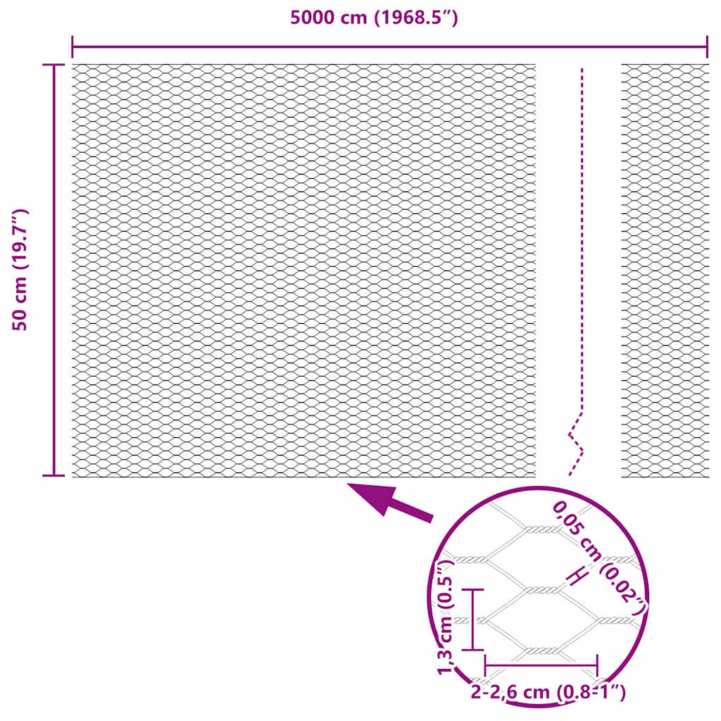 Plotový sloupek. Stříbrná 50 x 0,5 m (13 mm síť) Ocel - obrázek 14