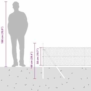 Plotový sloupek. Stříbrná 50 x 0,5 m (síť 36 mm) Ocel - obrázek 15