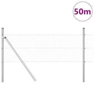 Plotový sloupek. Stříbrná 50 x 0,5 m (síť 36 mm) Ocel - obrázek 3