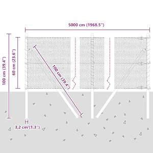 Venkovní šestiúhelníkový plot s upevněním do země 50 x 0,6 m - obrázek 13