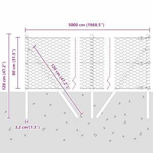 Venkovní šestiúhelníkový plot s upevněním do země 50 x 0,8 m - obrázek 13