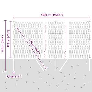 Venkovní šestiúhelníkový plot s upevněním do země 50 x 1,2 m - obrázek 13