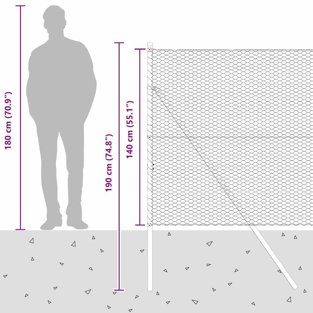 Plotový sloupek. Stříbrná 50 x 1,4 m (25 mm síť) Ocel - obrázek 15
