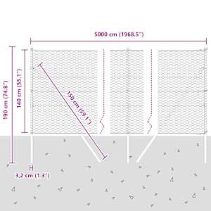 Venkovní šestiúhelníkový plot s upevněním do země 50 x 1,4 m - obrázek 13