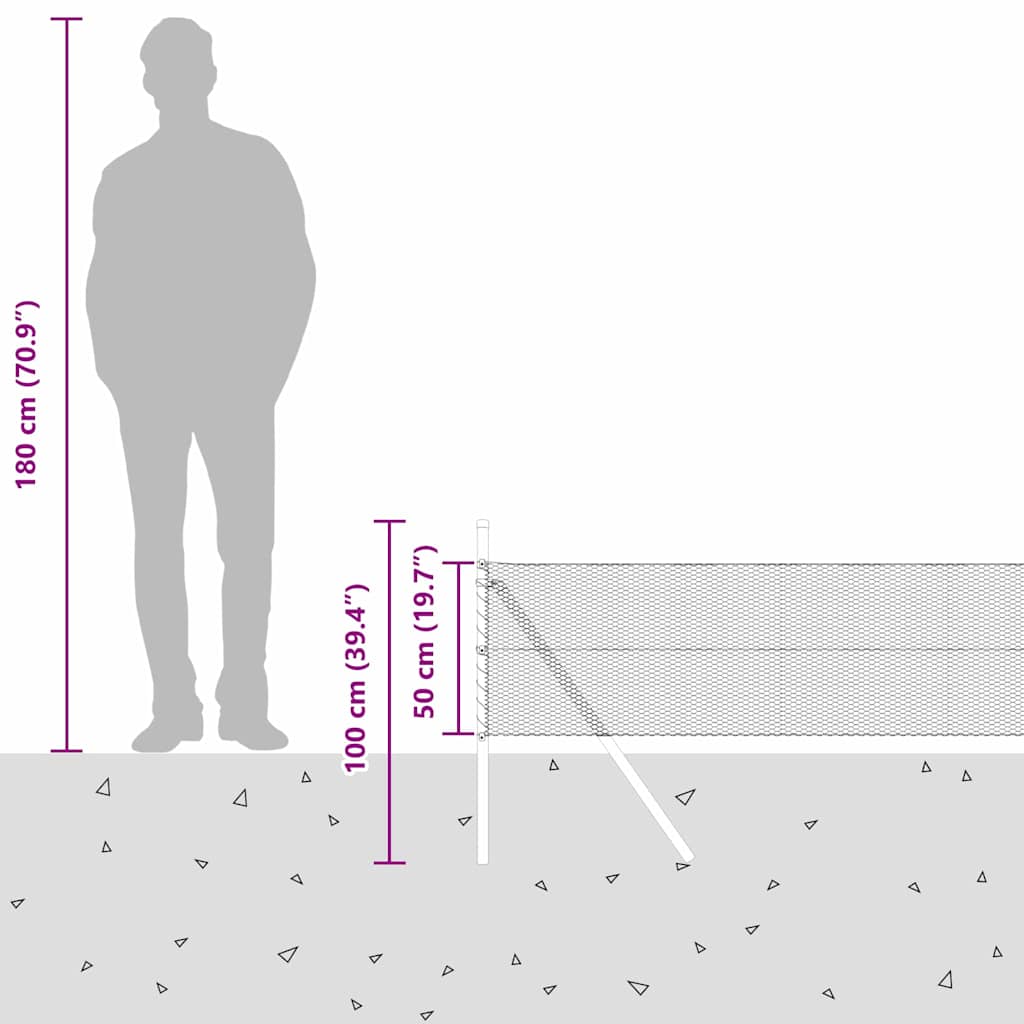 Plotový sloupek. Stříbrná 100 x 0,5 m (13 mm síť) Ocel - obrázek 15