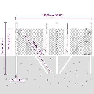 Venkovní šestiúhelníkový plot s upevněním do země 100 x 0,5 m - obrázek 13